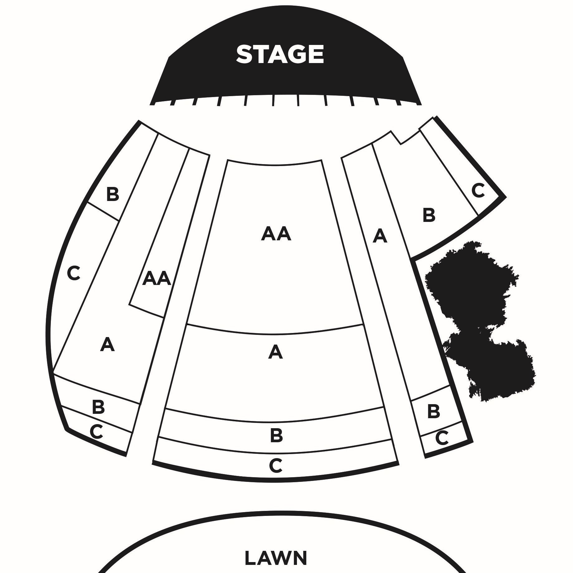 Map of price levels in the seating area of Libbey Bowl