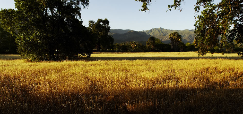 Scenic view of Chief's Peak mountain range in Ojai